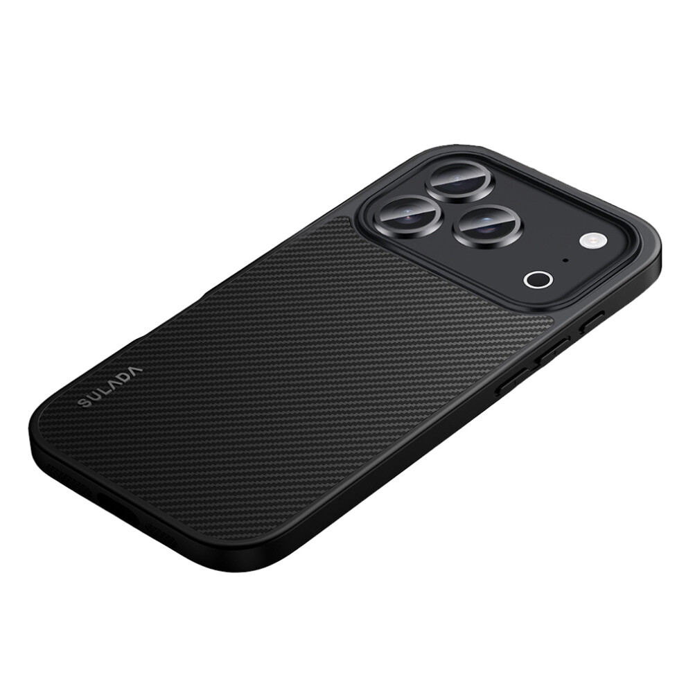 (Black) Sulada For Iphone 17 Pro Case Compatible With Magsafe Metal Lens Frame Pu+Tpu Phone Cover Black 6914293411044