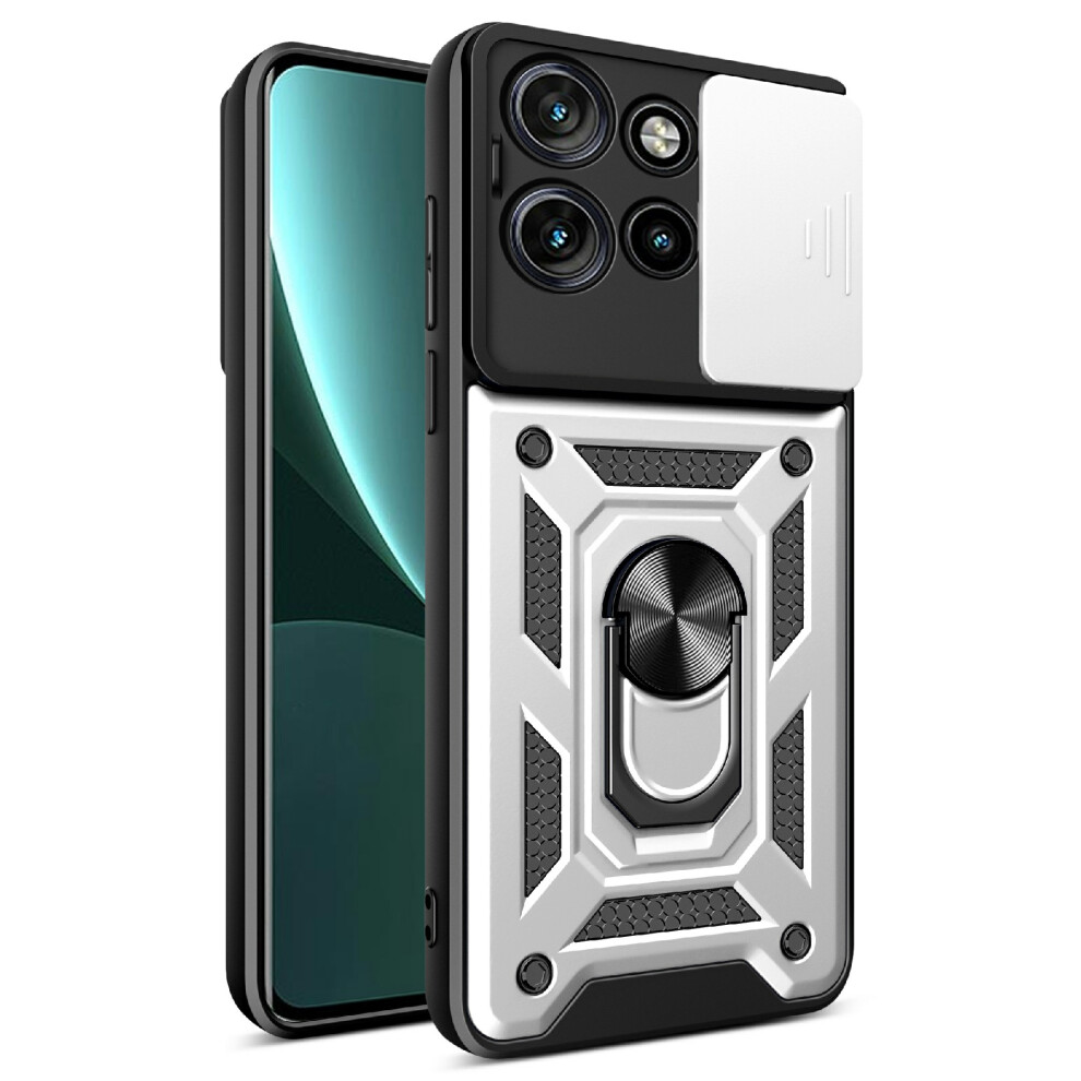 (Silver) Amorus For Motorola Edge 60 Neo 5G / Edge 50 Neo 5G / Moto S50 5G / Thinkphone 25 5G Case Kickstand Pc + Tpu Phone Cover With Came Silver 6914291780050