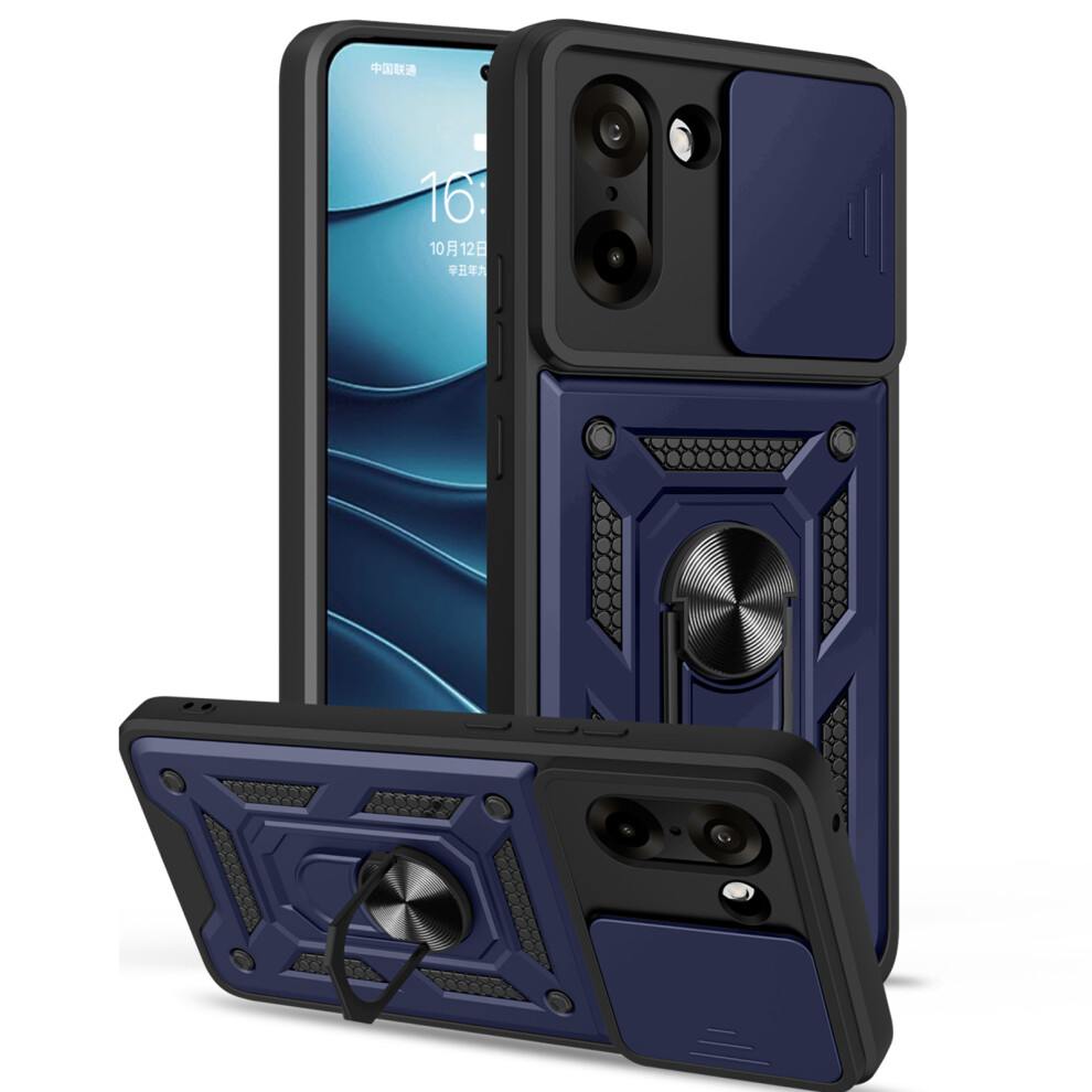 (Blue) Amorus For Oneplus Nord Ce5 5G / Ace 5 Racing 5G Case Kickstand Pc + Tpu Phone Cover With Camera Lens Slider Blue 6914290070756
