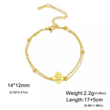 RSAMD Shell Charm Bracelet Women Gold Stainless Steel