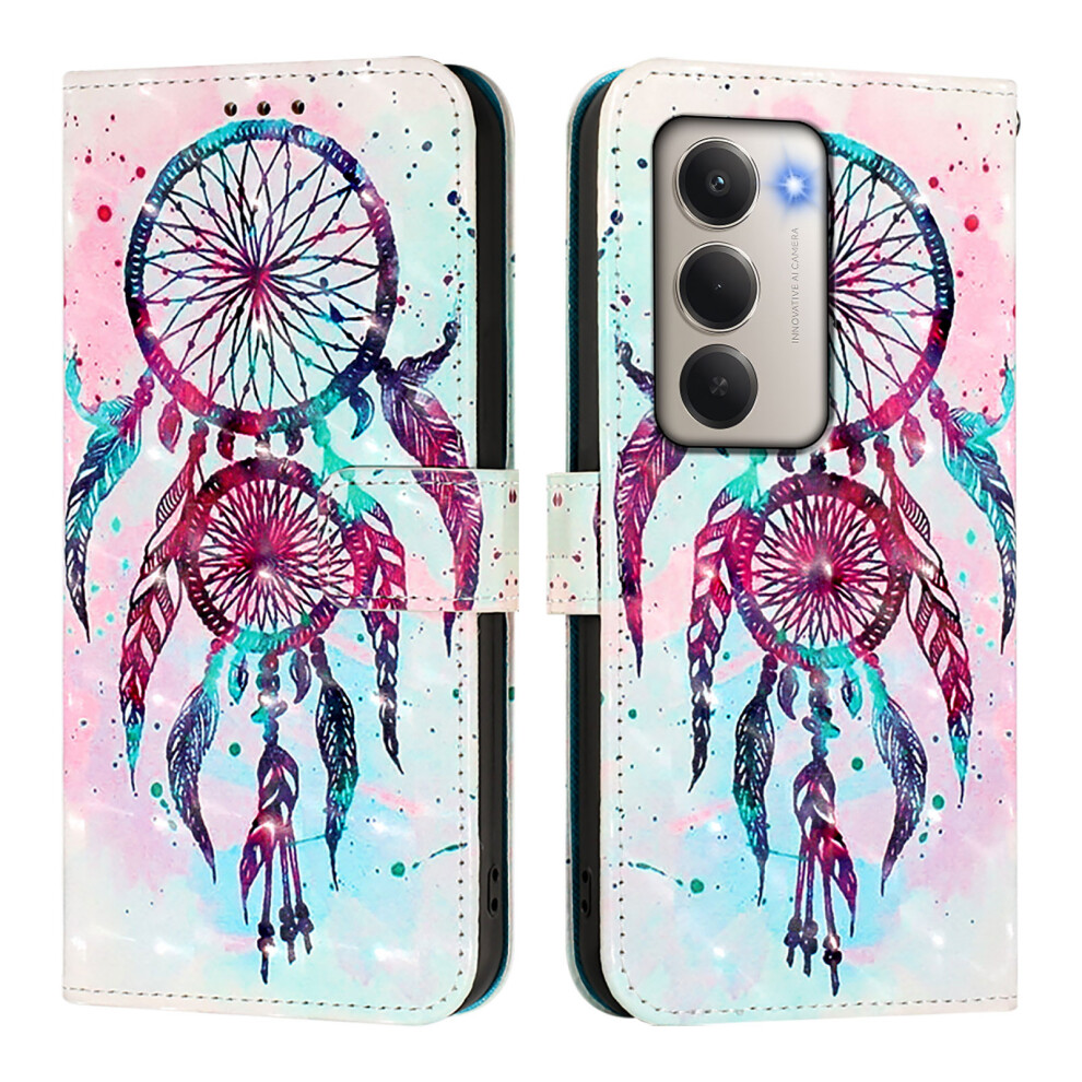 (Colorful Wind Chime) For Xiaomi Redmi 15 5G (Global) (169Mm) Leather Case Pattern Printing Wallet Stand Mobile Cover With Strap 6914299168126