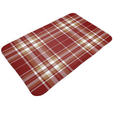 Tartan plaid door mat red brown white 20x31.5 inch