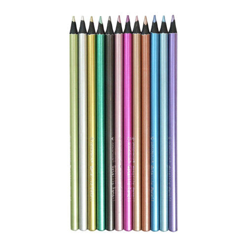 Metallic Colored Pencils Soft Core 12 Colors 1