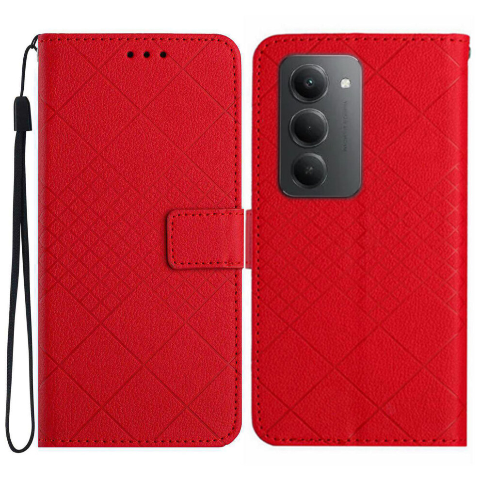 (Red) For Xiaomi Mi 15 4G (Eu) (171Mm) Case Wallet Imprint Pu Leather Flip Folio Phone Cover Red 6914295796408