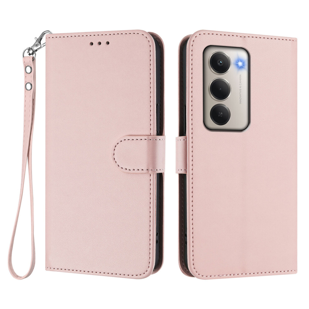 (Pink) For Xiaomi Redmi 15 5G (Global) (169Mm) Leather Case Wallet Stand Phone Cover With Wrist Strap Pink 6914296090901