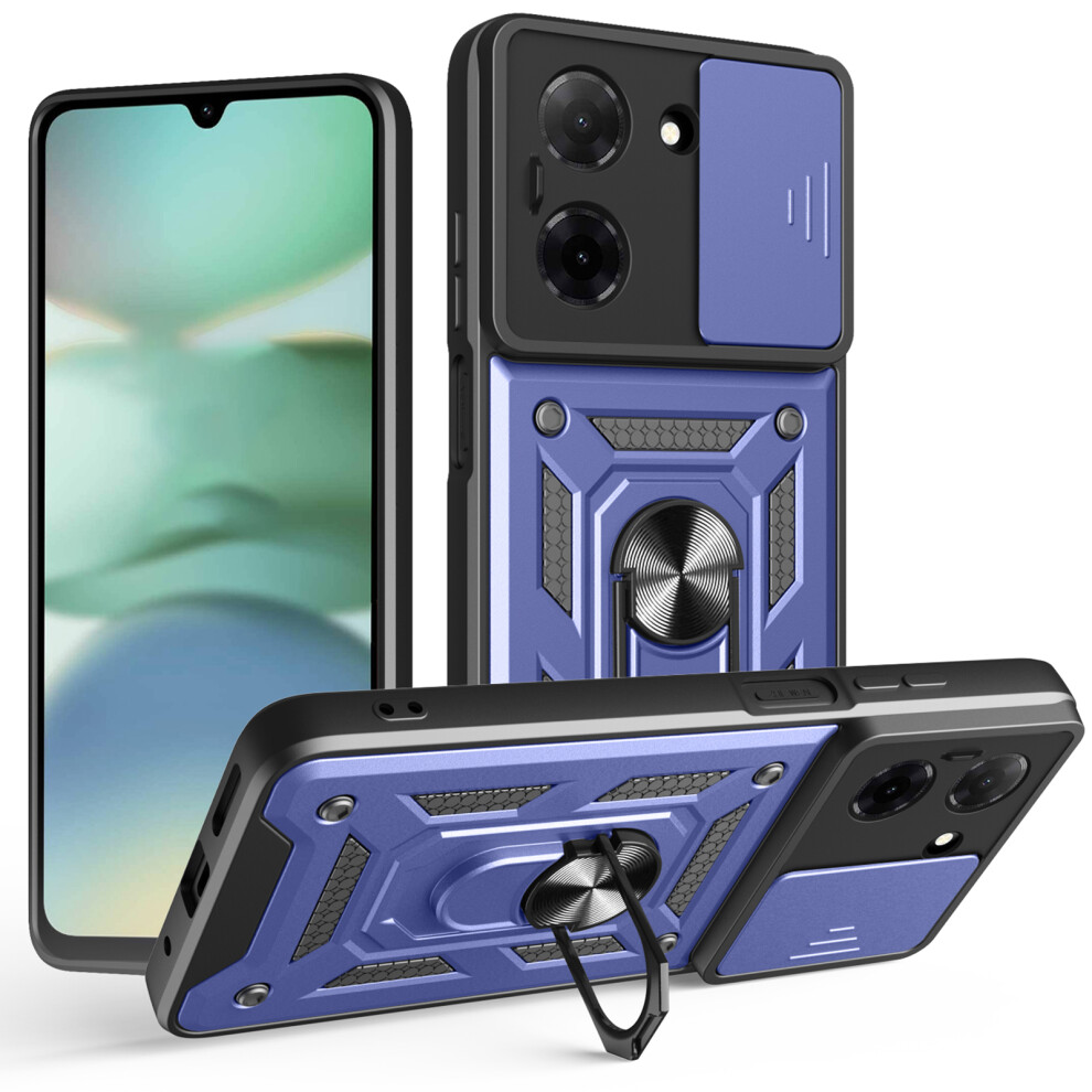 (Blue) Amorus For Xiaomi Redmi A5 Nfc (Eu) (173.45Mm) Case Kickstand Pc + Tpu Phone Cover With Camera Lens Slider Blue 6914297990279
