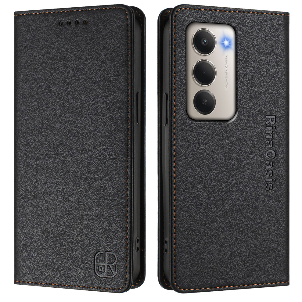 (Black) For Xiaomi Redmi 15 5G (Global) (169Mm) Leather Case Rinacasis Rc01 Phone Cover With Rfid Blocking Wallet Stand Black 6914290885725