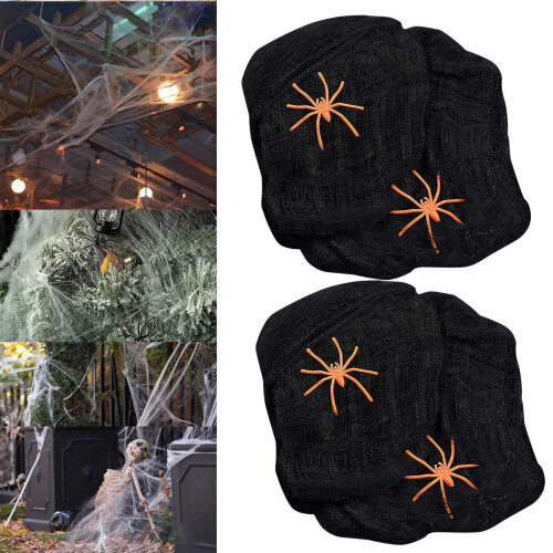 Spider Web Halloween Decor Stretchy Glow Cobwebs with 1