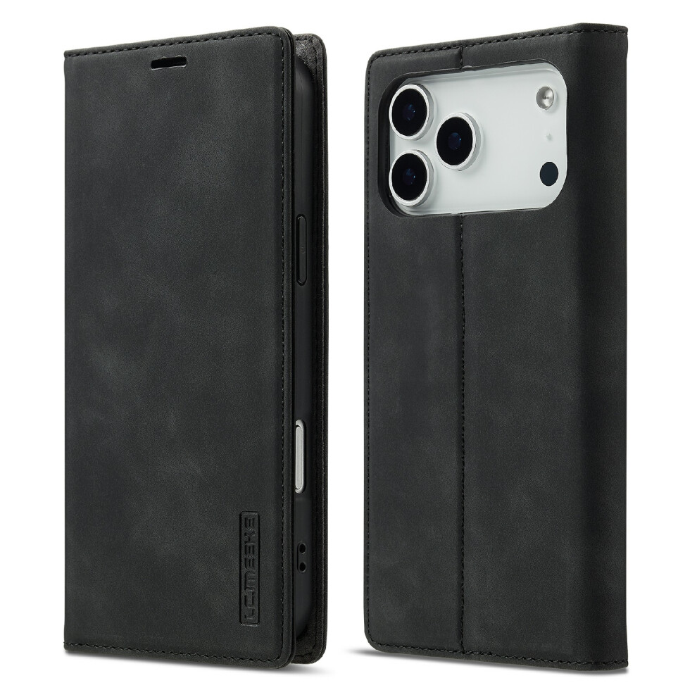 (Black) Lc.imeeke For Iphone 17 Pro Case Wallet Microfiber Leather Phone Cover Black 6914298502549