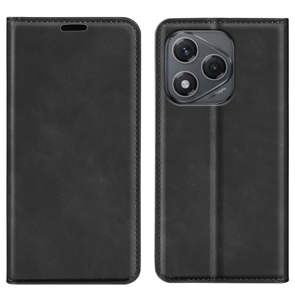 (Black) For Honor 400 Smart 5G / 4G / X7d 4G Case Skin Touch Leather Wallet Phone Cover Black 6914298756591