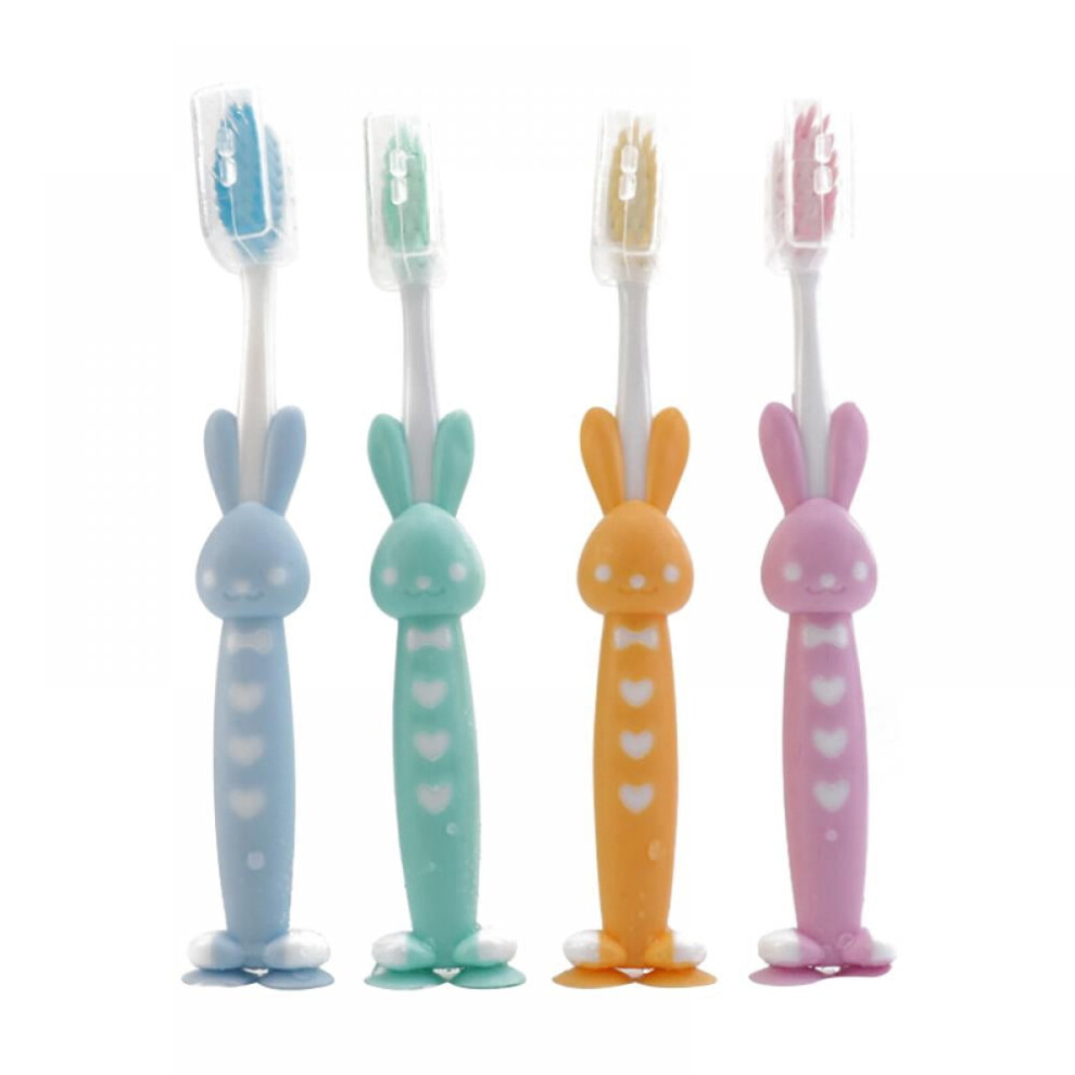 Kids Toothbrush Cartoon Extra Soft with Suction Cup 4 Pieces
