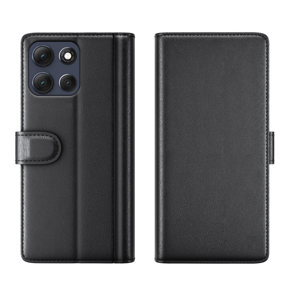 (Black) For Motorola Moto G86 5G Case Genuine Split Leather Phone Cover With Wallet Stand Black 6914297097220