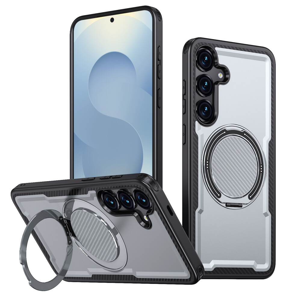 (Grey) For Samsung Galaxy S25+ / Galaxy S24+ Magnetic Case Tpu + Pc Kickstand Phone Cover Grey 6914295909778