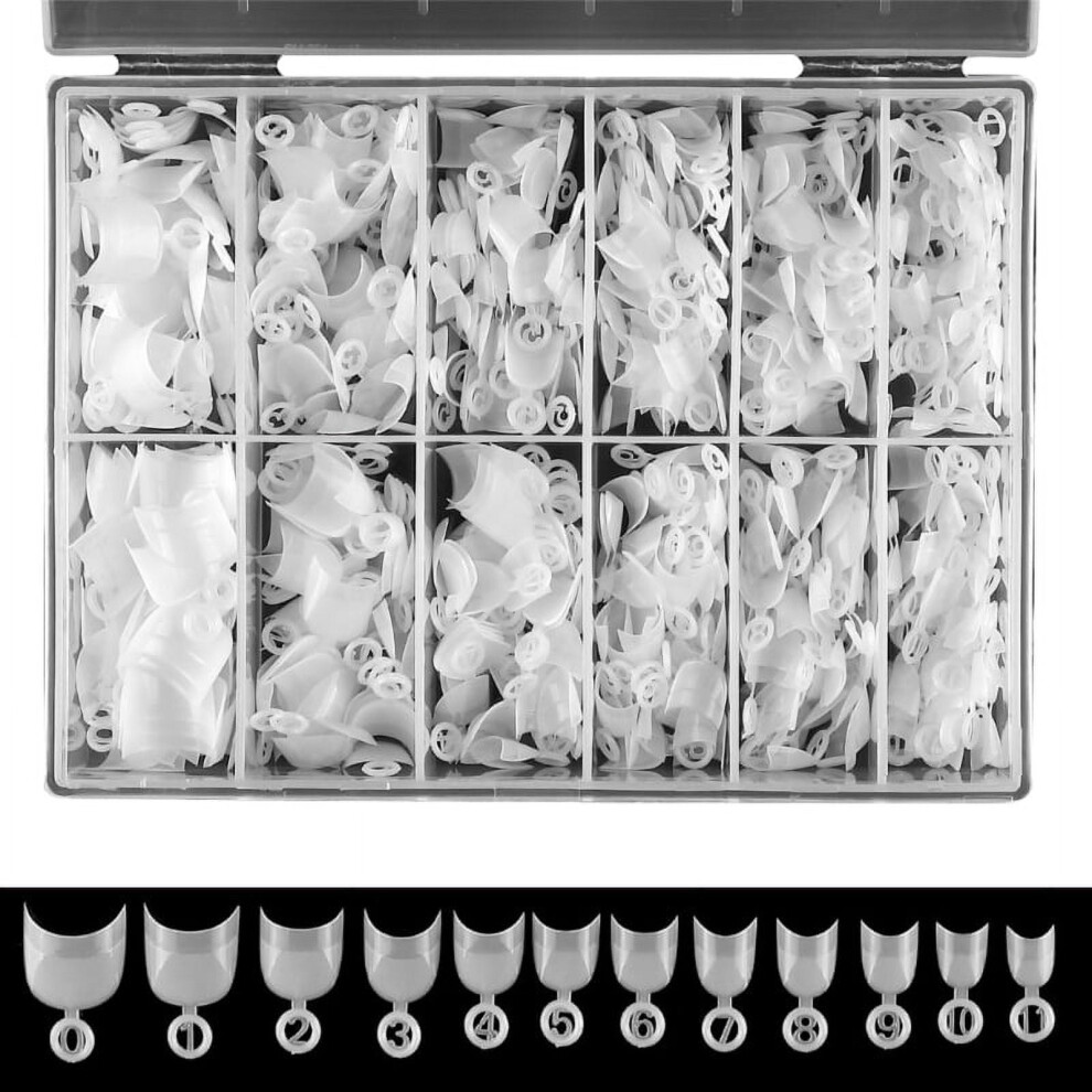 Milue short oval half-cover false nail tips 600 pcs