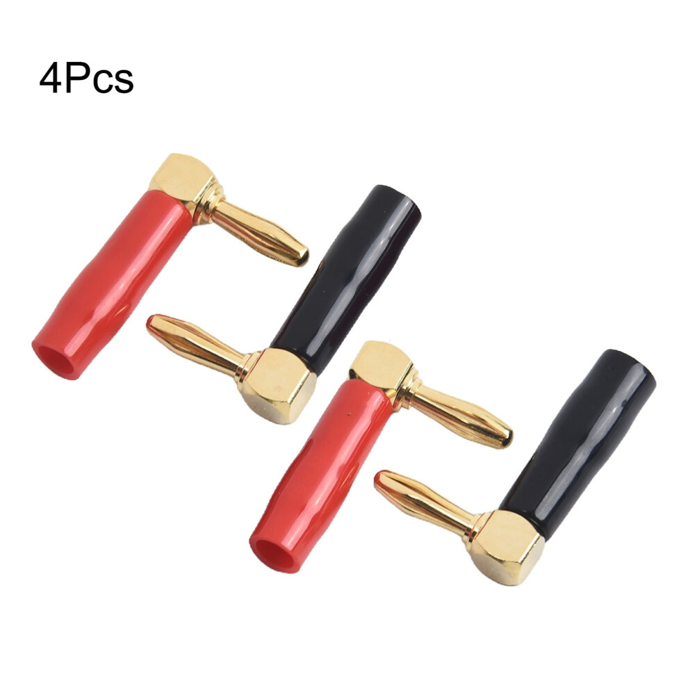 Minxio L-Shaped Banana Plug 4Mm 90-Degree Audio Speaker 9370362018175