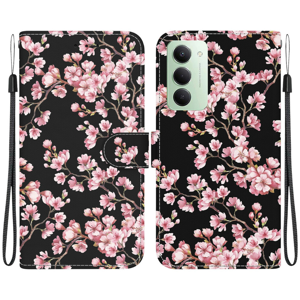 (Plum Blossom) For Xiaomi Redmi 15 5G (Global) (169Mm) Wallet Phone Case Pattern Printing Leather Flip Cover With Strap Purple 6914291403133