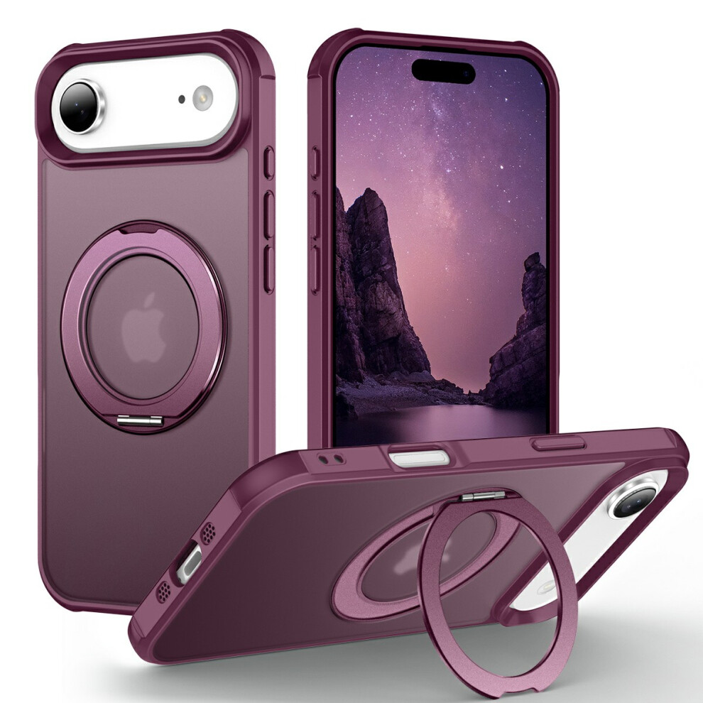 (Wine ) For Iphone Air Case Magnetic Kickstand Tpu + Pc Shockproof Hybrid Phone Cover Red 6914291927578