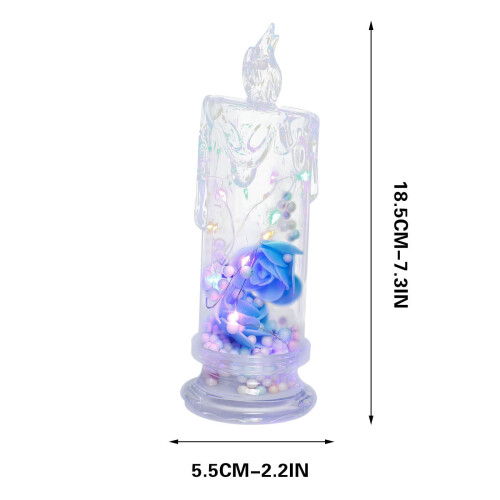 LED Electronic Candle Night Light Transparent Rose 1 Pack 2
