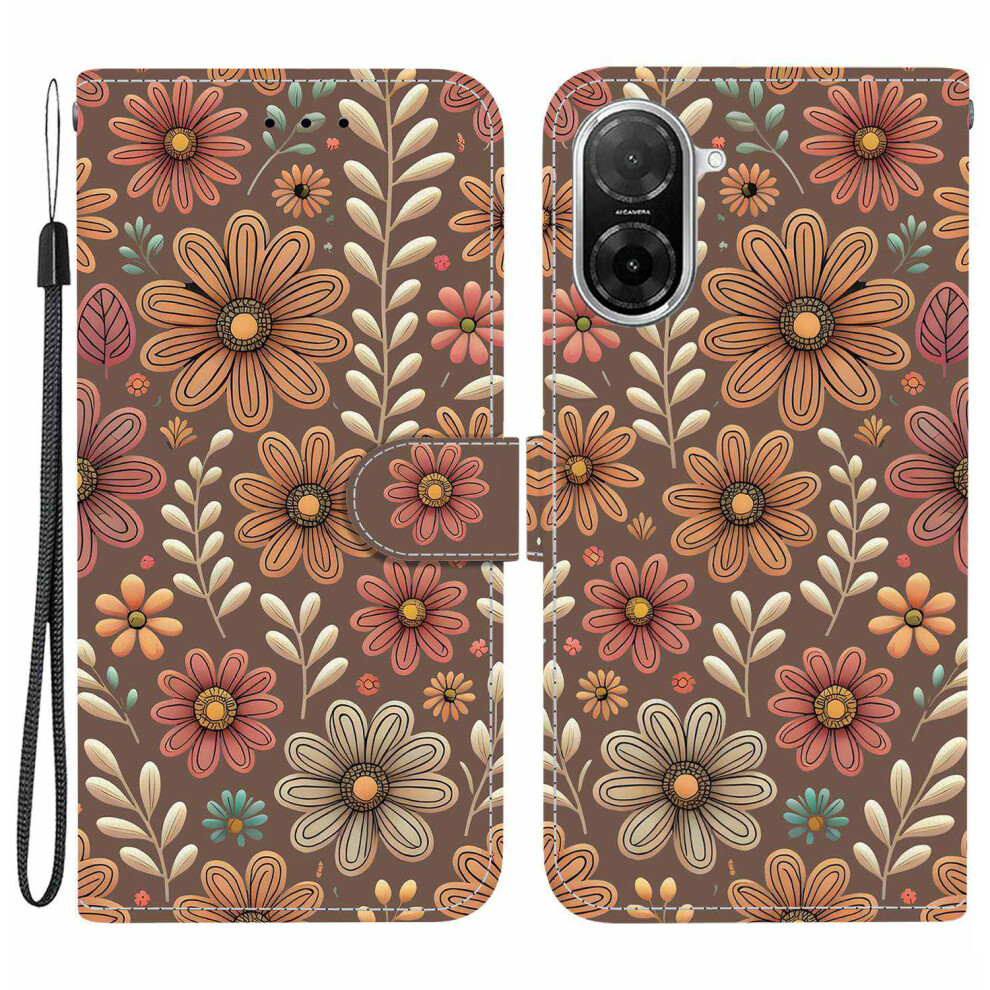 (Blossom) For Xiaomi Redmi A5 4G (171.7Mm) / Poco C71 4G Wallet Case Pattern Printing Leather Stand Phone Cover With Strap 6914290944828