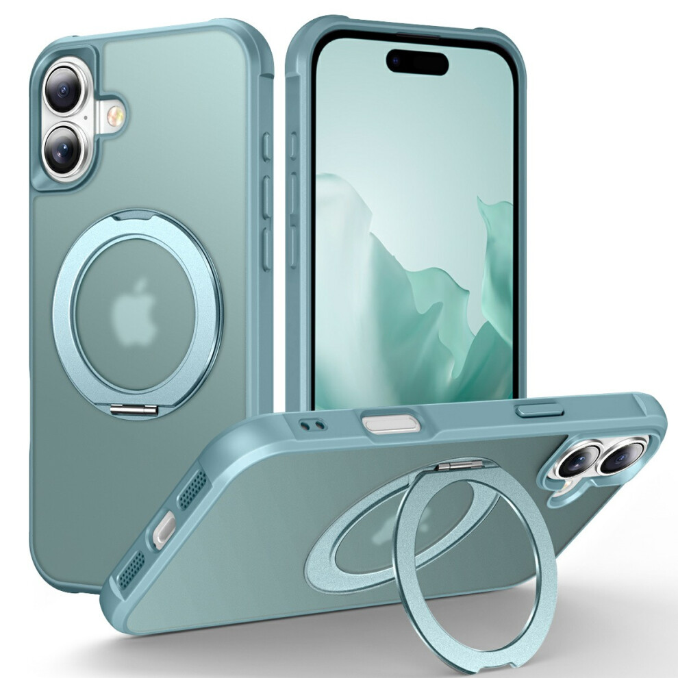 (Lake ) For Iphone 17 Case Magnetic Kickstand Tpu + Pc Shockproof Hybrid Phone Cover Blue 6914293376565