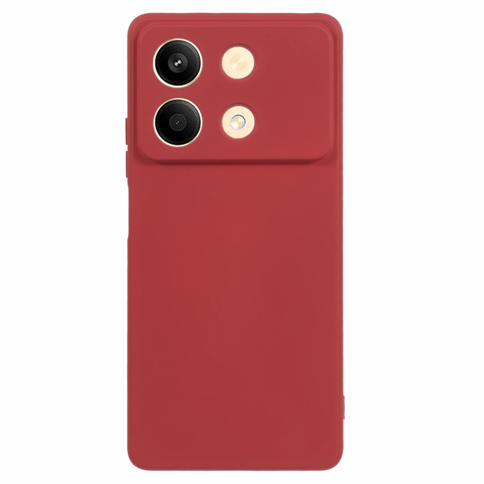(Hawthorn ) Amorus For Xiaomi Mi Note 13R Pro 5G Case Precise Cutouts Tpu Fiber Lining Shockproof Phone Cover Red 6914295955737