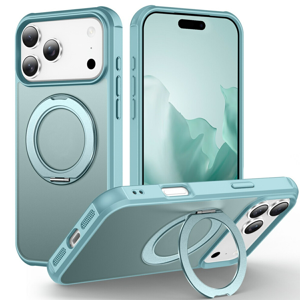 (Lake ) For Iphone 17 Pro Max Case Magnetic Kickstand Tpu + Pc Shockproof Hybrid Phone Cover Blue 6914297085692