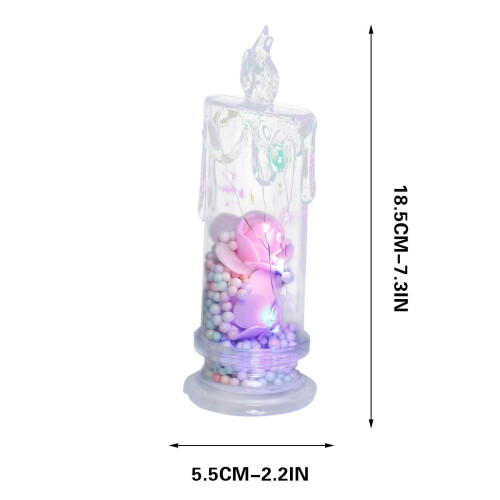 LED Electronic Candle Night Light Transparent Rose Warm 2
