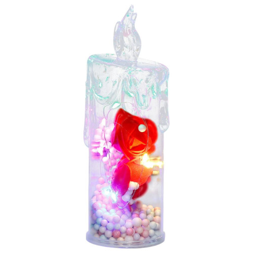 LED Electronic Candle Night Light Transparent Rose Design 1 1
