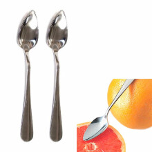 2-delige grapefruitlepelset van roestvrij staal met gekartelde rand, bestek voor desserts en citrusvruchten.