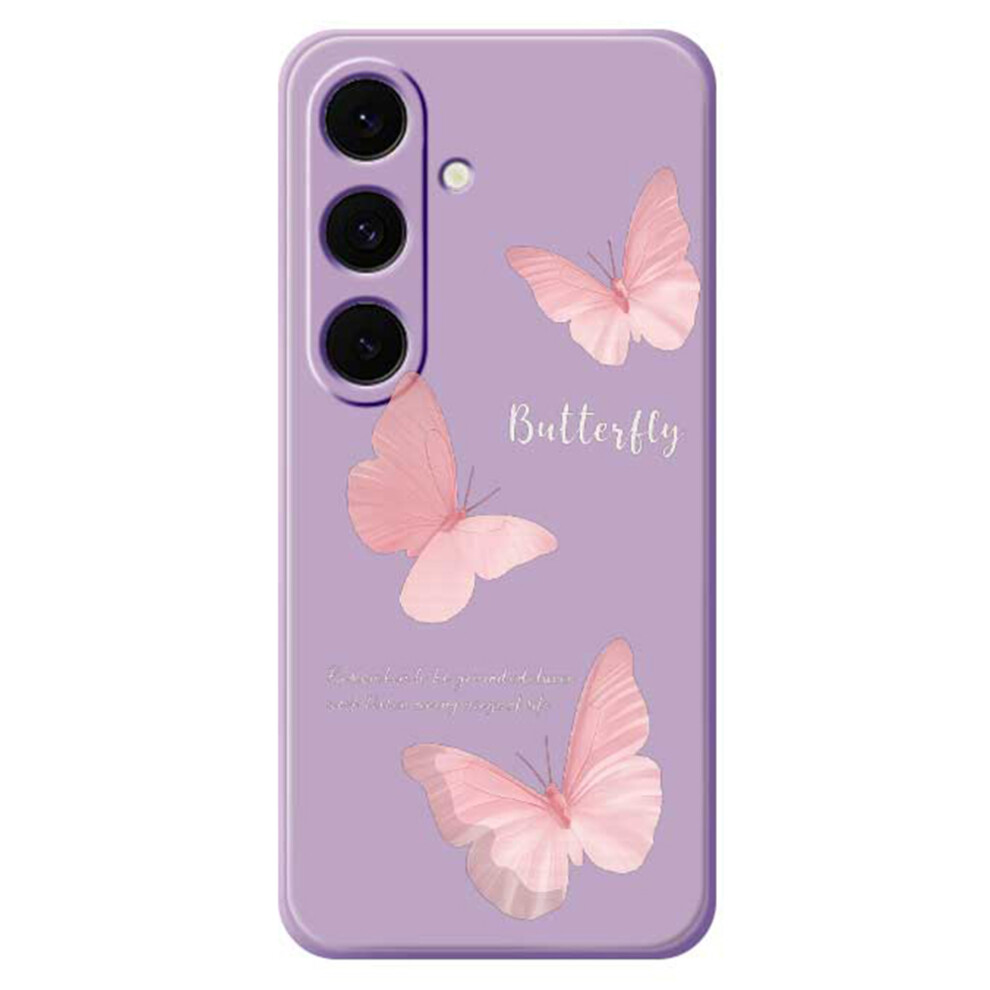 (Purple) For Samsung Galaxy S25 Fe Case Butterfly Pattern Printing Straight Edge Tpu Phone Back Cover Purple 6914296002133