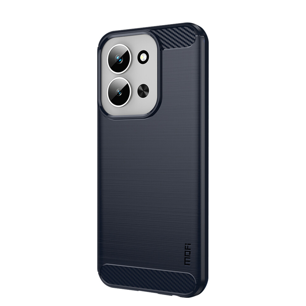 (Blue) Mofi For Xiaomi Redmi 15C 4G (Global) (171Mm) Back Cover Brushed Texture Carbon Fiber Soft Tpu Case Blue 6914291284251