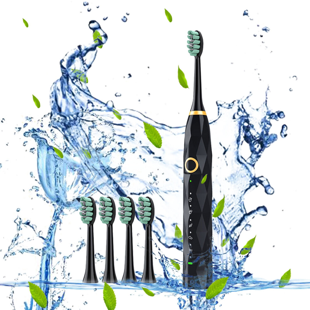 Txmfgh Electric Toothbrush with 5 Brush Heads and 5 Modes