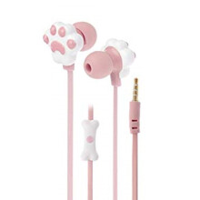 Txmfgh Cute Paw3.5mm In-ear Earphone with Mic for Kids - Compatible with iPhone and Android - Comfortable, Eco-friendly Design