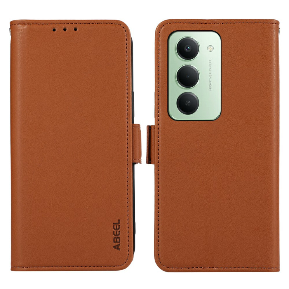 (Brown) Abeel For Xiaomi Redmi 15 4G (Eu) (171Mm) Case Leather Phone Cover With Rfid Blocking Wallet Brown 6914296046083