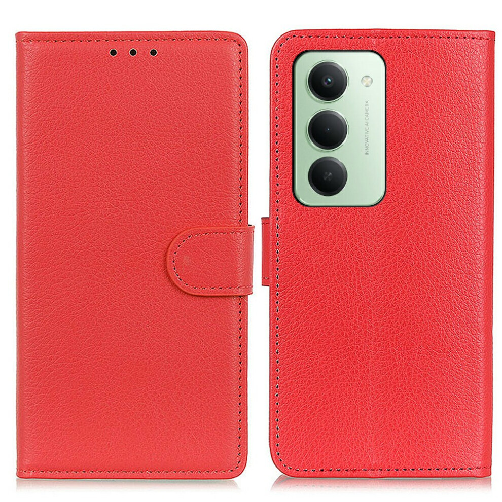 (Red) For Xiaomi Mi 15 4G (Eu) (171Mm) Wallet Case Pu Leather Phone Cover Litchi Texture Red 6914298110386