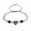 Wolf beaded bracelet 8mm natural stone silver 1