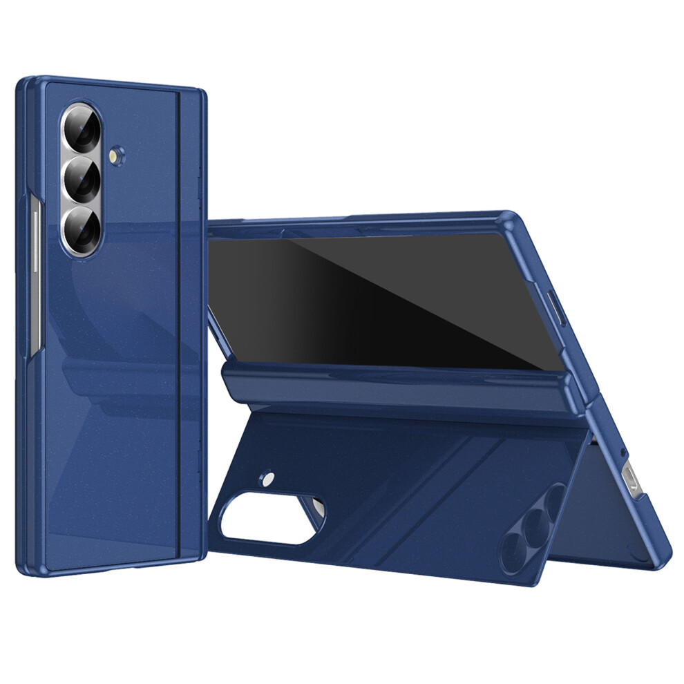(Sapphire) For Samsung Galaxy Z Fold7 5G Pc Phone Case With Back Cover Kickstand And Tempered Glass Film Blue 6914296173499