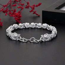 Dragon charm bracelet 925 sterling silver 20 cm