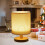 Nachttischlampe, minimalistischer Stoffschirm, Holzfuß 5