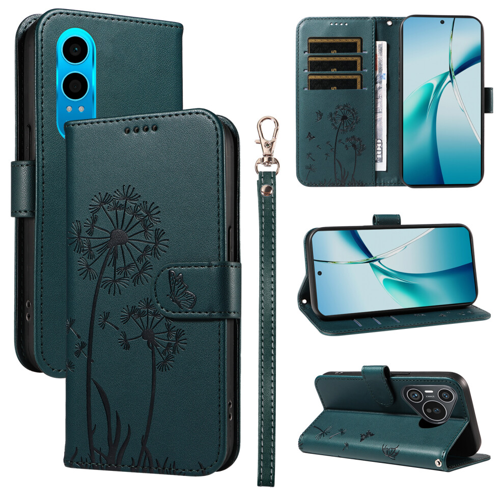 (Blue) For Oppo K12x 5G (China) / Oneplus Nord Ce4 Lite 5G Leather Wallet Case With Strap Dandelion Imprint Phone Stand Cover Blue 6914293270887