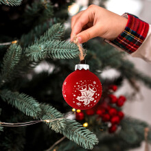 Ensemble de décorations de Noël Quinlirra, boules décoratives incassables à suspendre, motif flocons de neige et animaux de compagnie, pour sapin