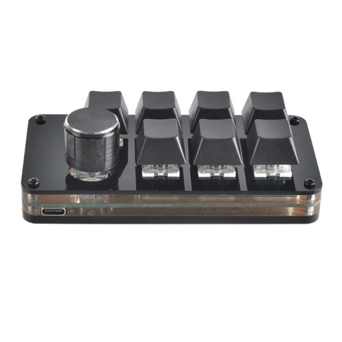 Programmable gaming keyboard mechanical keypad 7 keys 1 knob