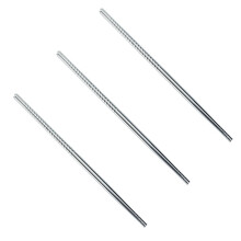 Palillos chinos extensibles de acero inoxidable para cocinar, utensilios de metal reutilizables para servir (3 pares)