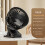 Clip-on Desk Fan Black 3 Speeds Rechargeable 2