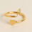 Herzring mit Initialen AZ, Edelstahl, Gold, Damen 2