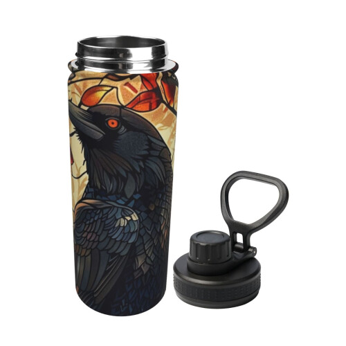 Botella de agua aislada de acero inoxidable Raven Design de 1 litro 1