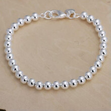 Silver 925 Beaded Bracelet for Women 6mm