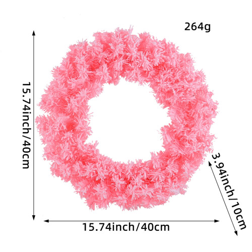 Spring Wreath Pink Artificial Blossom 16 Inch 2