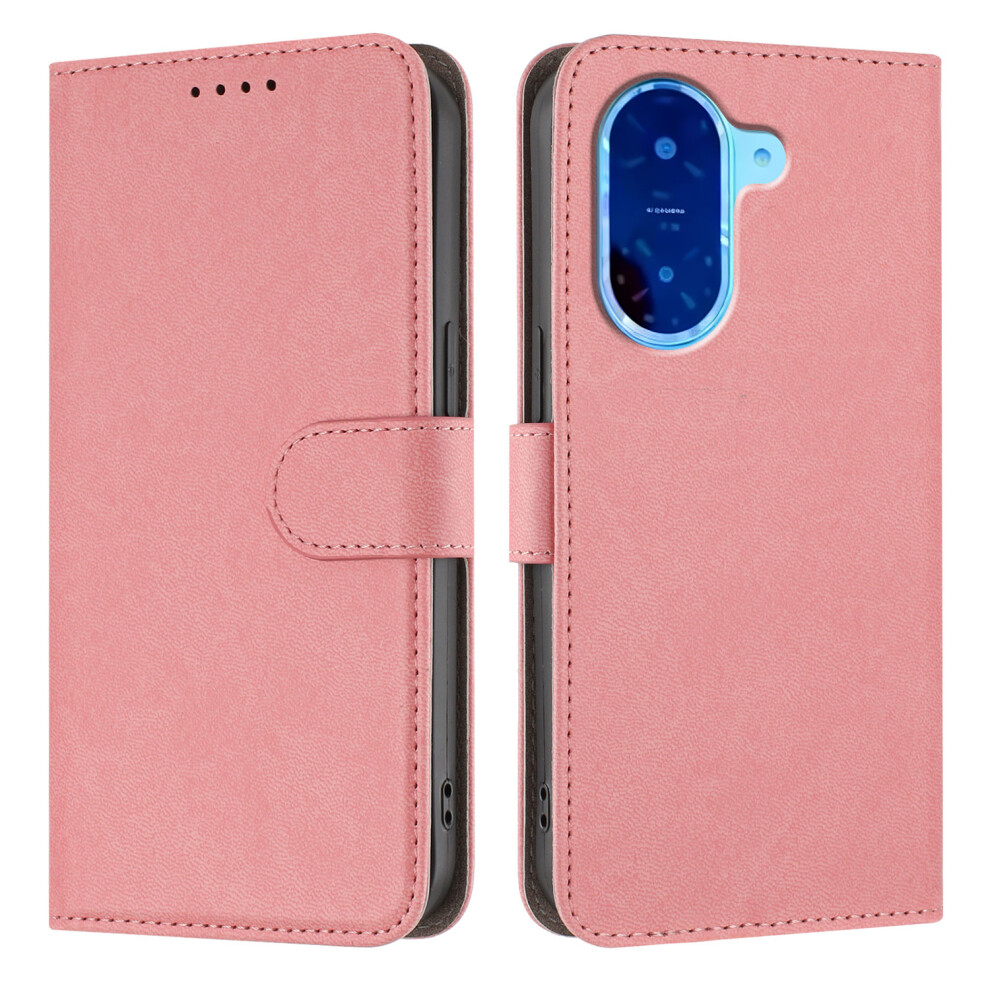 (Pink) For Xiaomi Redmi A5 Nfc (Eu) (173.45Mm) Leather Case Solid Color Phone Cover With Wallet Pink 6914292825507