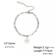 Cherry Blossom Charm Bracelet Stainless Steel 17-22cm